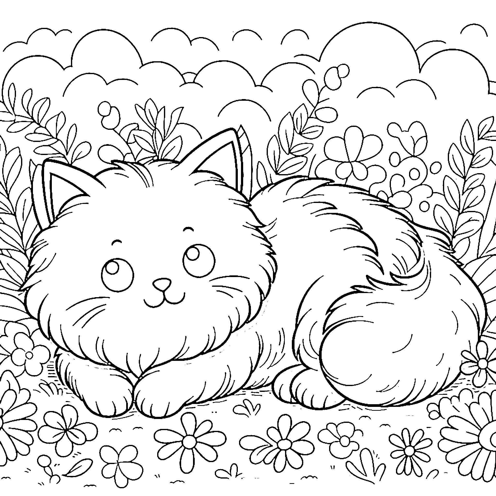 Gambar Gambar Mewarnai Kucing F siap untuk diwarnai